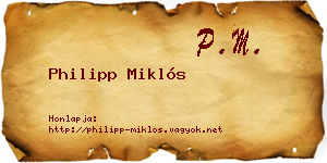 Philipp Miklós névjegykártya